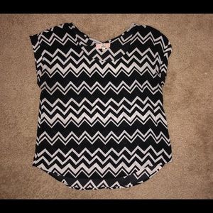 Pink Republic Black and White Blouse Juniors XL
